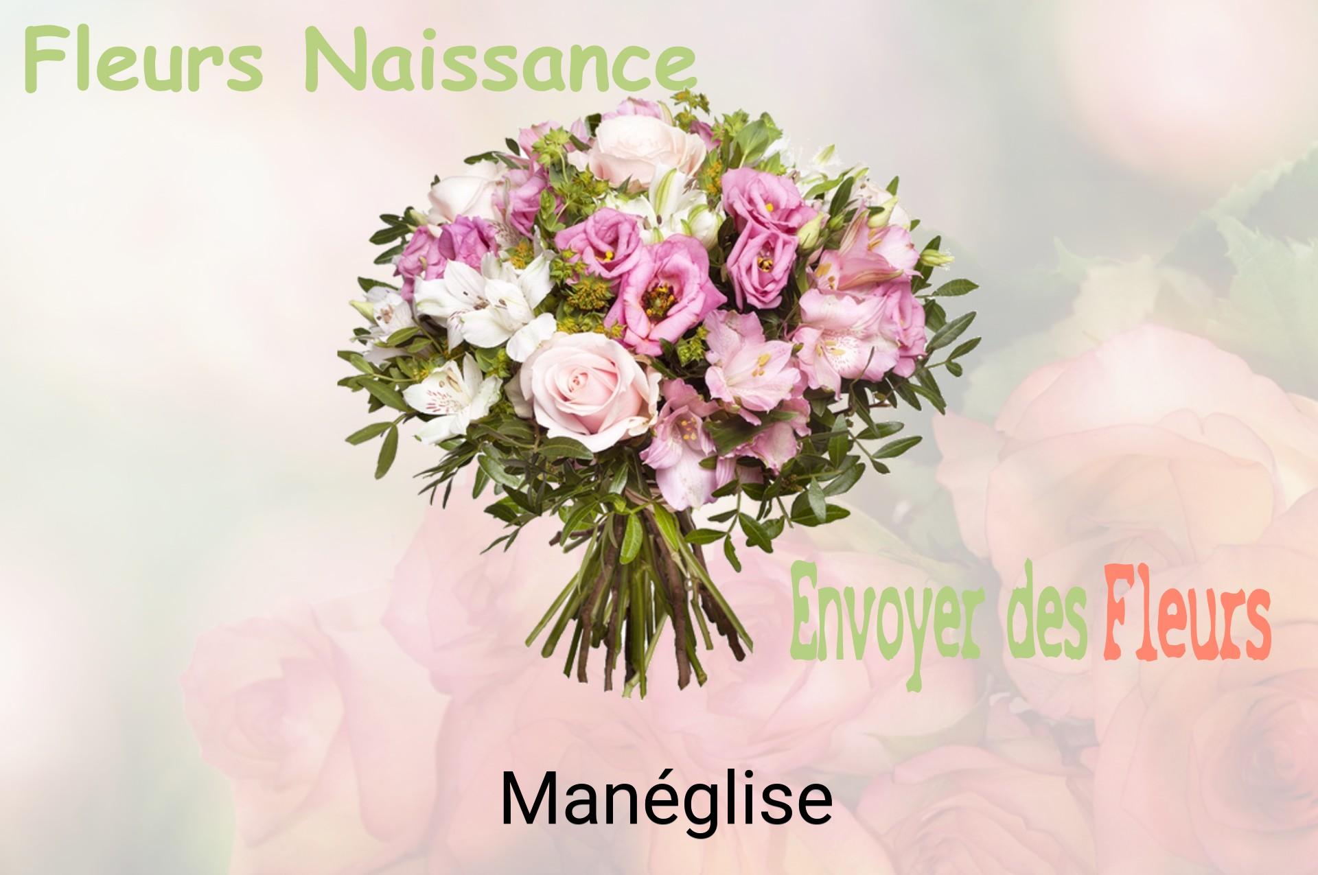 Bouquet de fleurs de naissance livré à Manéglise